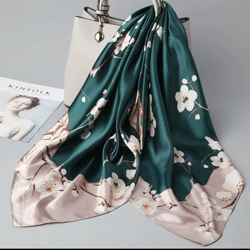 New Autumn and Winter Shawl Ethnic Style Plant Flower Beach Towel Large Kerchief Scarf Women's All-Match Supply
