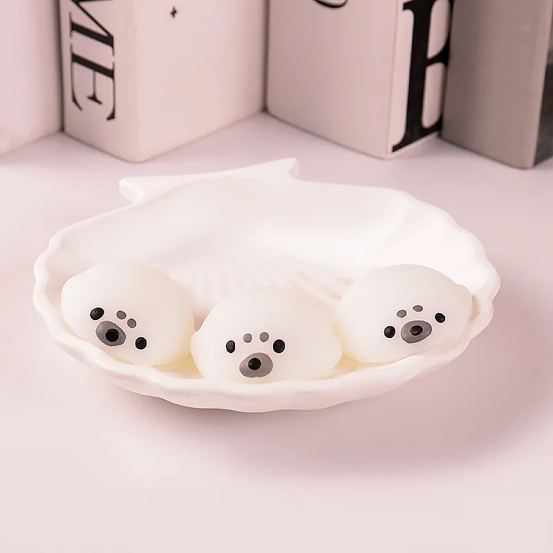 5Pcs Squishy Cute Little Seal Squeeze Fidget Toys For Kids Adult Decompression Toy Cartoon Soft Elastic Animals Sensory Toy Gift