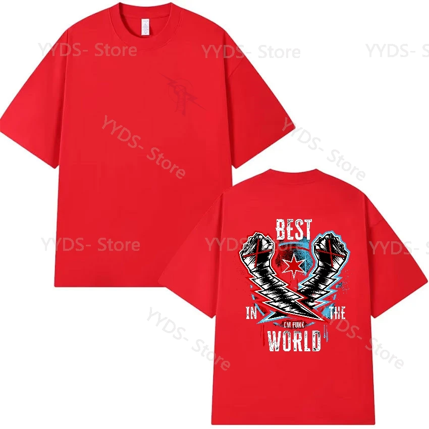 سم فاسق تي شيرت الرجال النساء ريترو موضة القطن WWE قصيرة الأكمام تيز الصيف ملابس غير رسمية س الرقبة 2025 بلايز #3