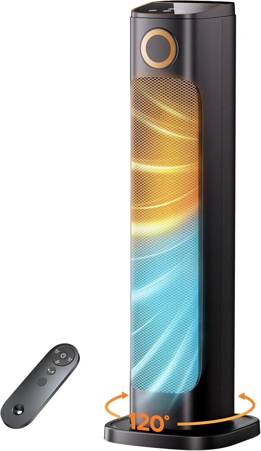 

Patio Heater and Fan Combo, 1500W Infrared Tower Heater with Remote, 15H Timer, Oscillation, Quiet, for Indoor Outdoor Use, BLAC