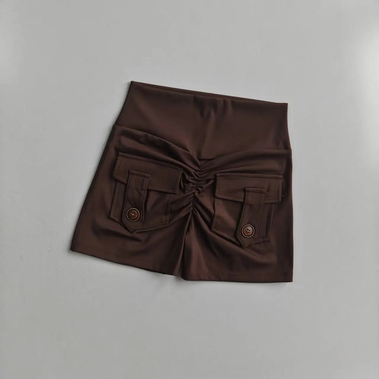 Nude Hohe Taille Pfirsich Hüfte Nahtlose Fitness Shorts mit Taschen frauen Enge Sport Running Training Dance Hüfte Heben Hosen