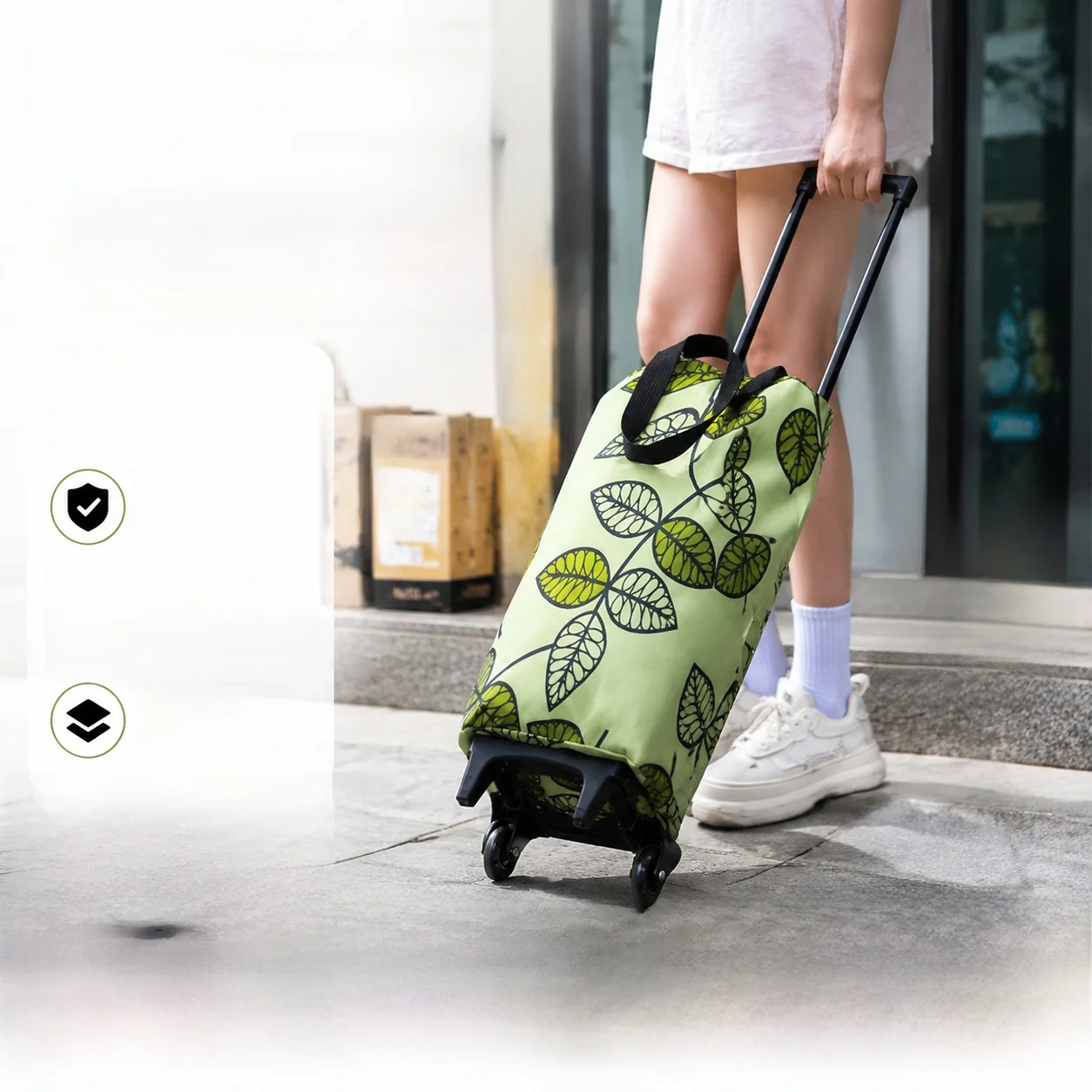 丈夫で耐久性のある小型ショッピングカート家庭用軽量折りたたみ式野菜購入カート大容量収納ユーティリティカート