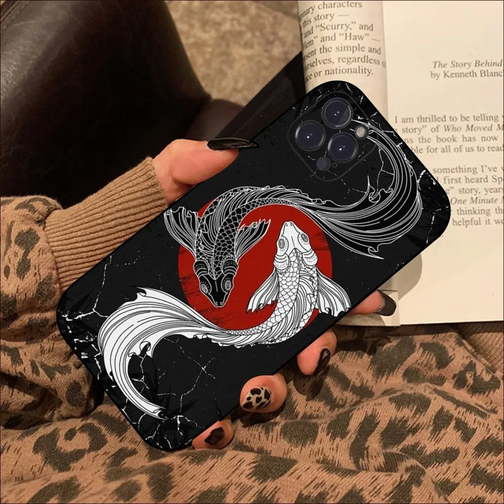 Koi Carp Fish Phone Case For iPhone 15 14 11 12 13 Mini Pro XS Max Cover 6 7 8 Plus X XR SE 2020 Funda Shell