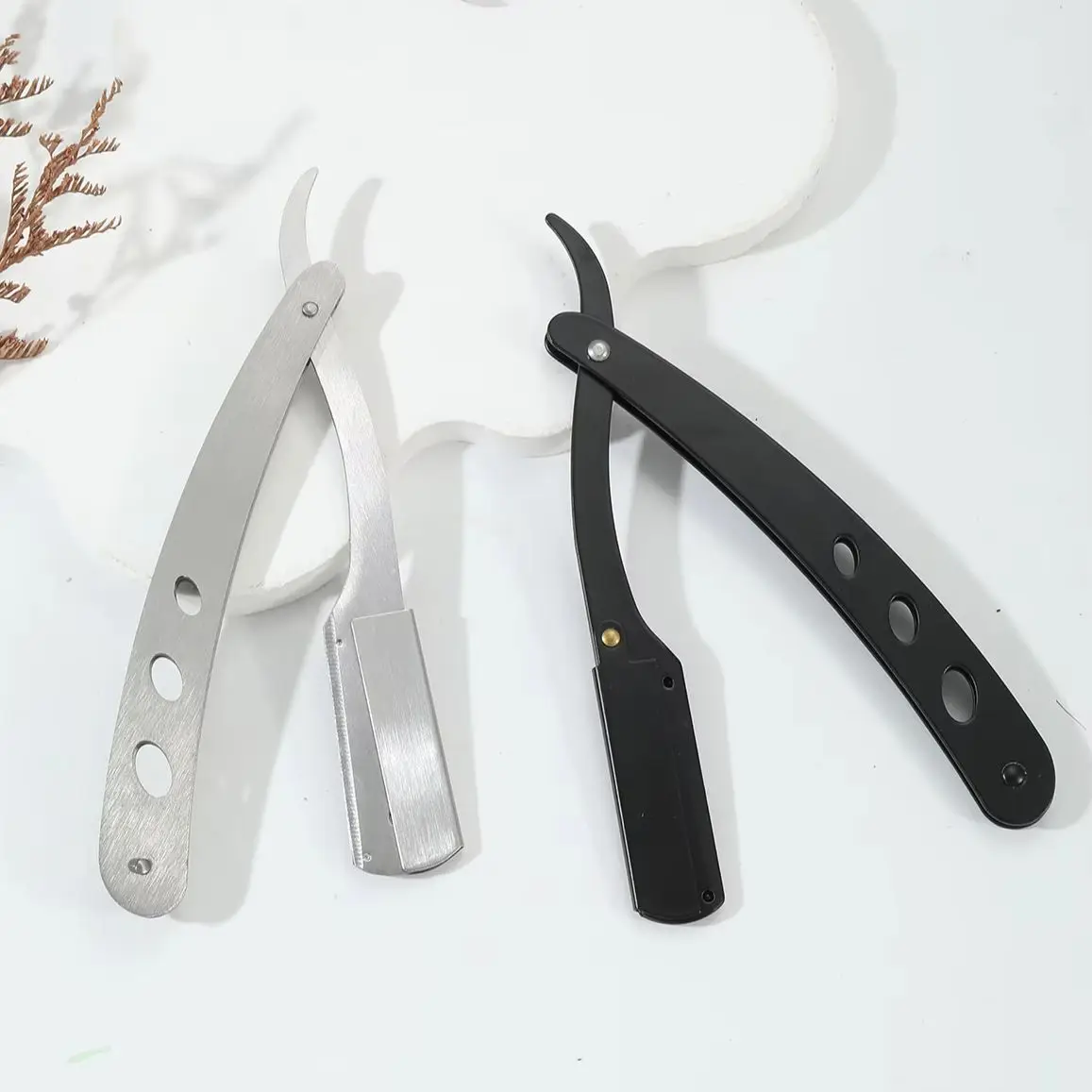 

Stainless steel professional straight blade shaver, manual shaver, men's hair salon quality For Hair Accessories