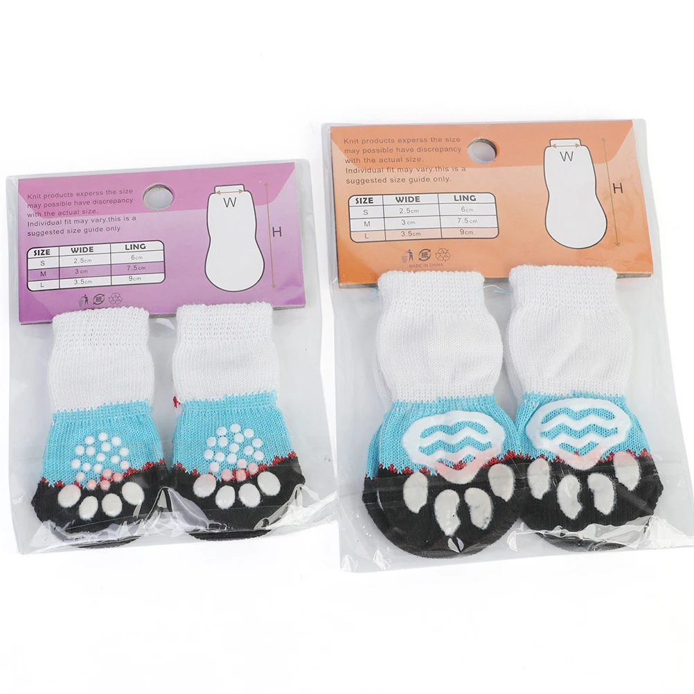 

16 Pcs Pet Non slip Socks Cotton Warm Winter Dog Baby Anti slip Soles Elastic Mouth Prevent Scratching Floor Furniture Pet