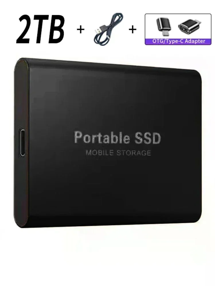 Disco Rígido Externo Portátil SSD, Mini Disco Rígido, Unidade de Alta Velocidade, Estado Sólido,