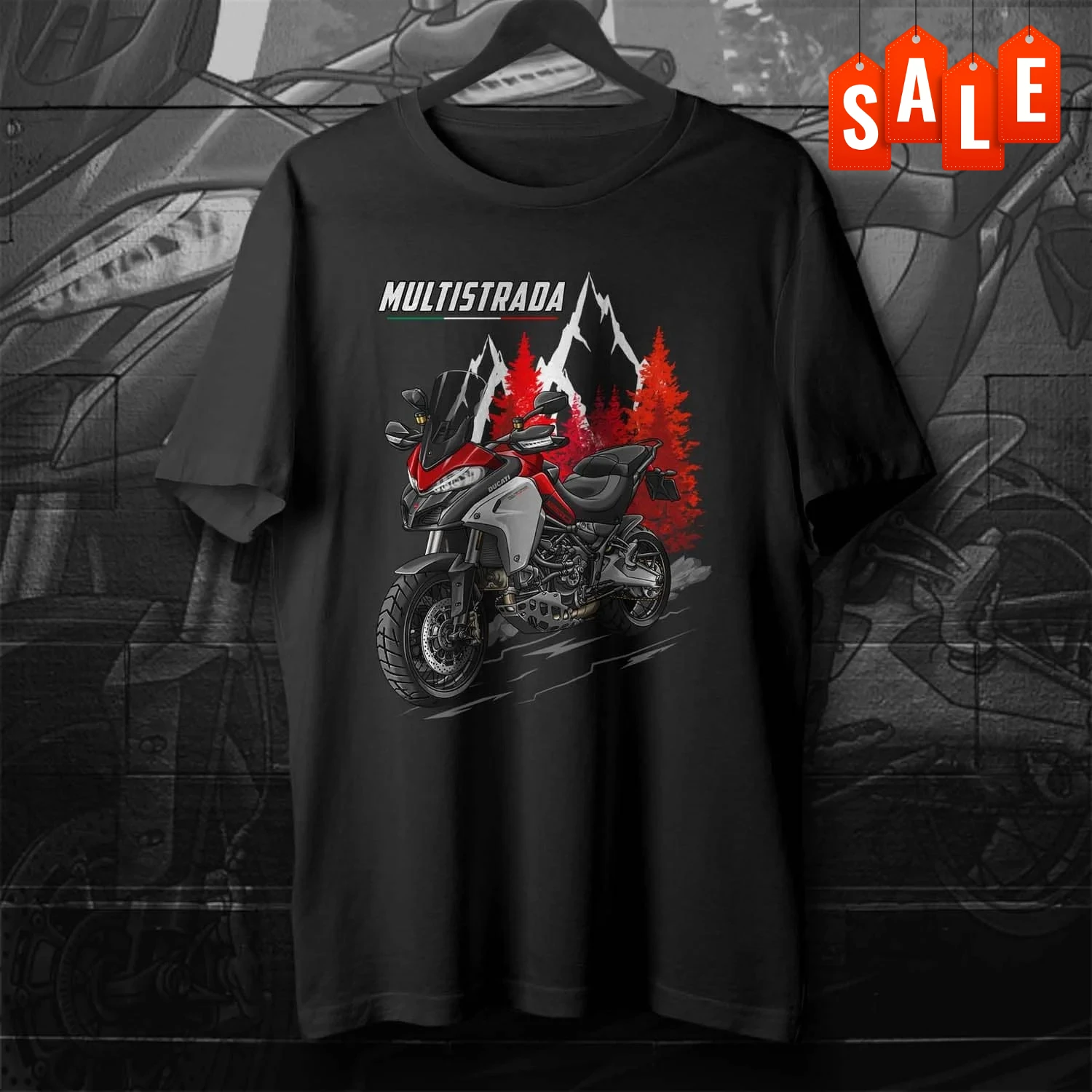 

2015-2021 Models Italy Multistrada 1260 Motorcycle T-Shirt 100% Cotton O-Neck Short Sleeve Casual Mens T-shirt Rider Streetwear