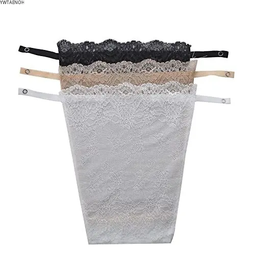 

Lace Clip-on Mock Camisole Bra for Women, Insert Overlay, Modesty Panel, Vest Tanks, 3Pcs