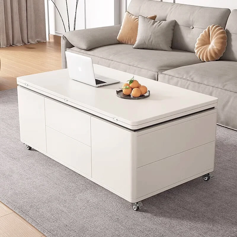 

Multifunctional small apartment coffee table lifting and folding simple household dining table integrated living room mobile
