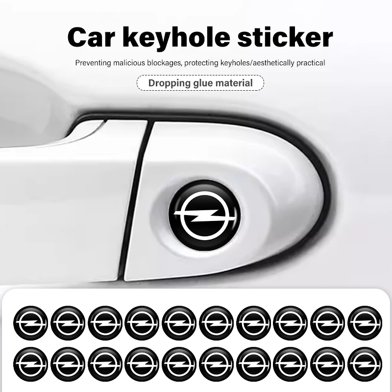 8pcs Car Door Keyhole Sticker Lock Protector Anti-blocking Decal For Opel Insignia Corsa Zafira Mokka Grandland Antara Ampera