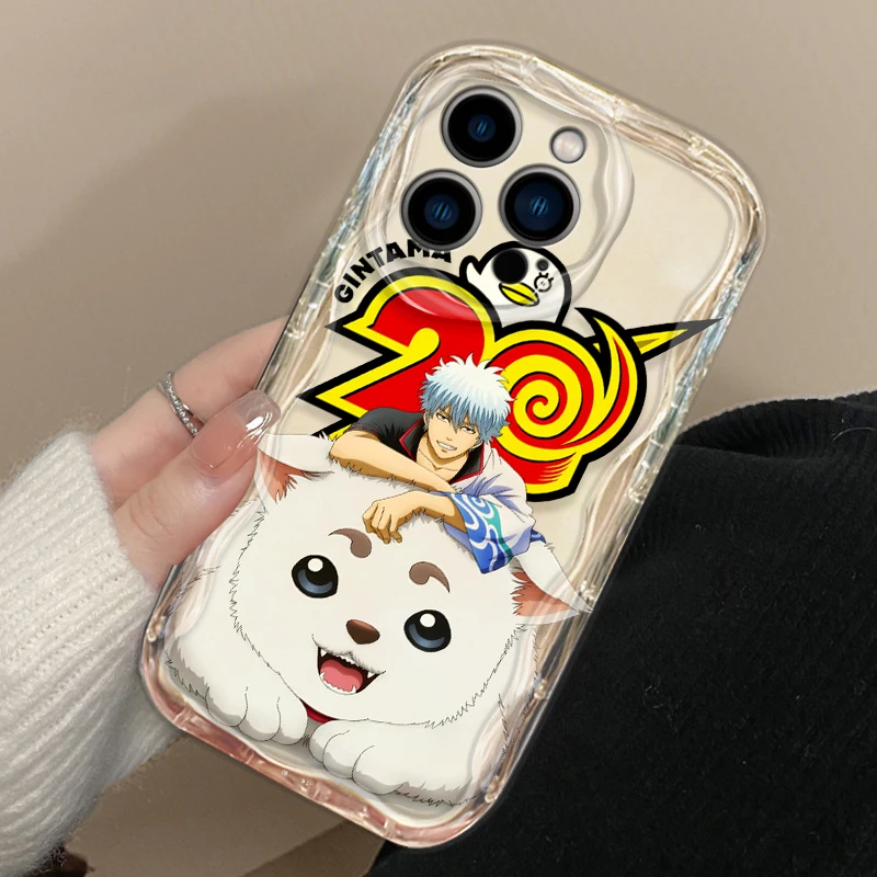 Anime Gintama Sakata Gintoki Cover For Apple iPhone 15 14 13 12 11 Pro X XR XS Max Plus 8 7 Plus SE Wave Oil Phone Case image 4