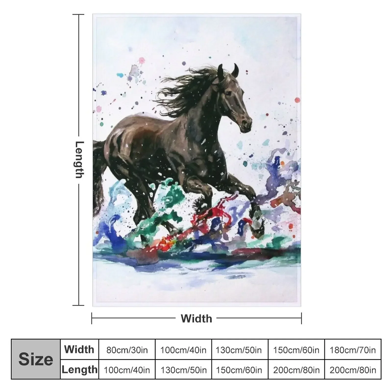 Watercolor Horse Painting - A Splash of Spirit Throw Blanket Luxury Designer Bed Extra Large Throw Softest Blankets