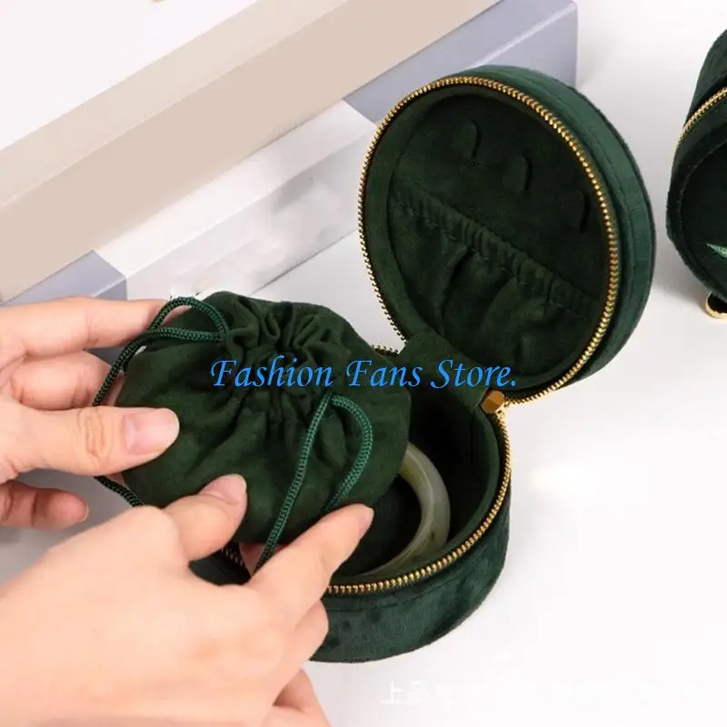 Embroidered Velvets Travel Case for Bracelets Stylish Jewelry Storage Container