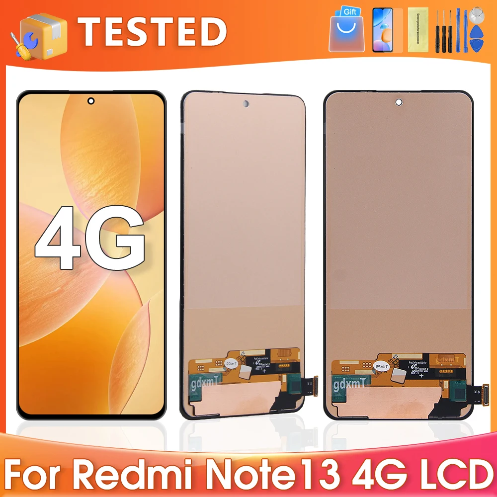 6.67\'\'For Xiaomi Redmi Note 13 4G Tested For Redmi Note13 23129RAA4G LCD Display Touch Screen Digitizer Assembly Replacement