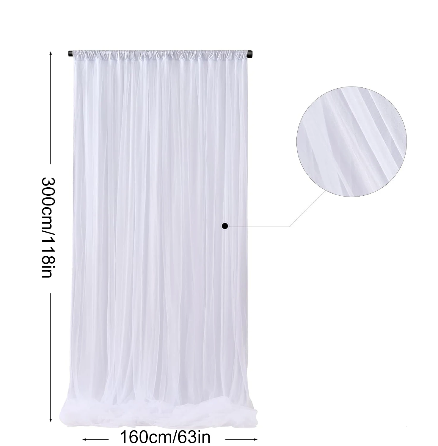 Sheer Backdrop Curtains White Tulle Backdrop Curtain Fresh Pure Photo Decorations for Wedding Baby Shower Birthday Party Decor