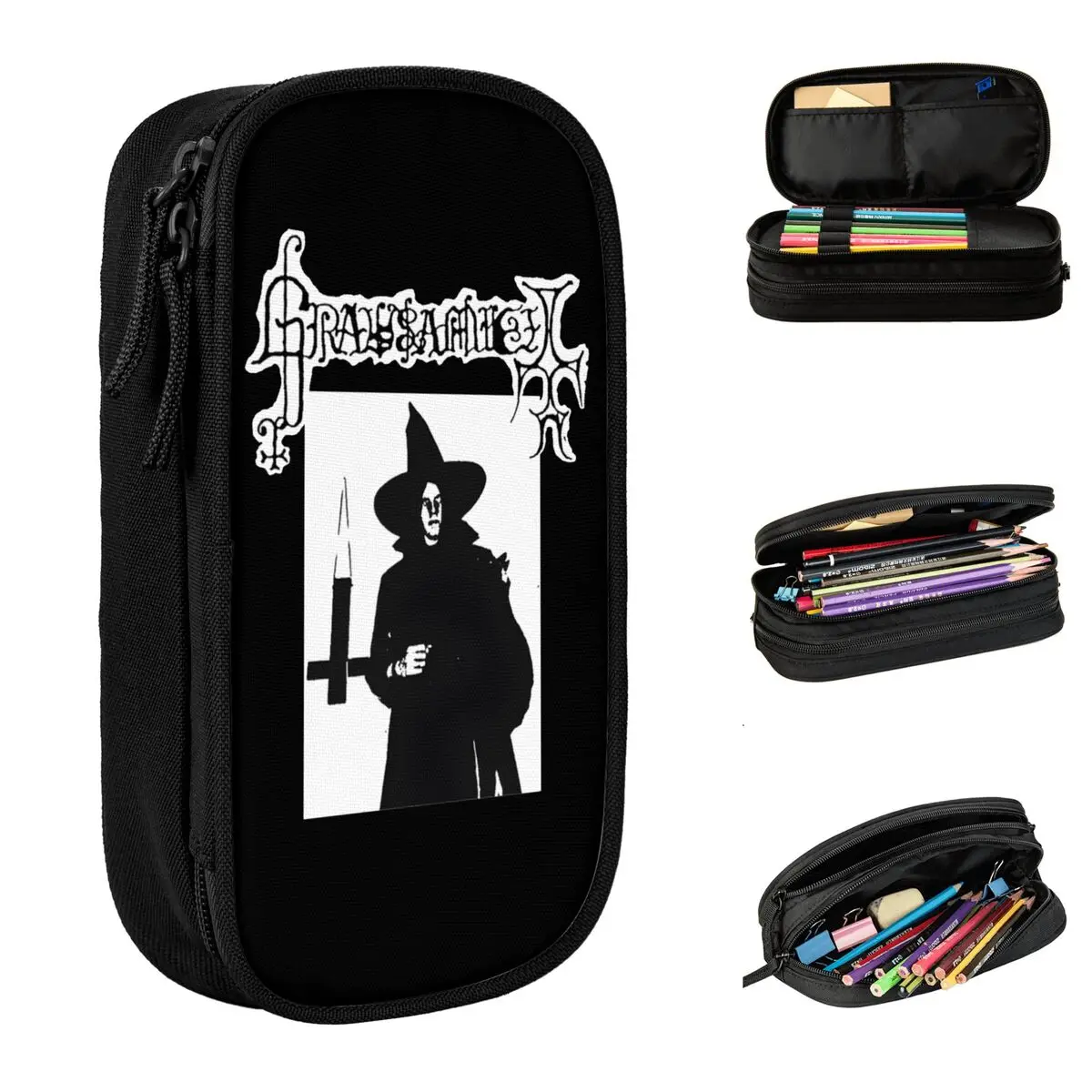 

Grausamkeit Satan Pencil Case Creative Black Metal Pen Bags Student Big Capacity Students School Gifts Pencil Box