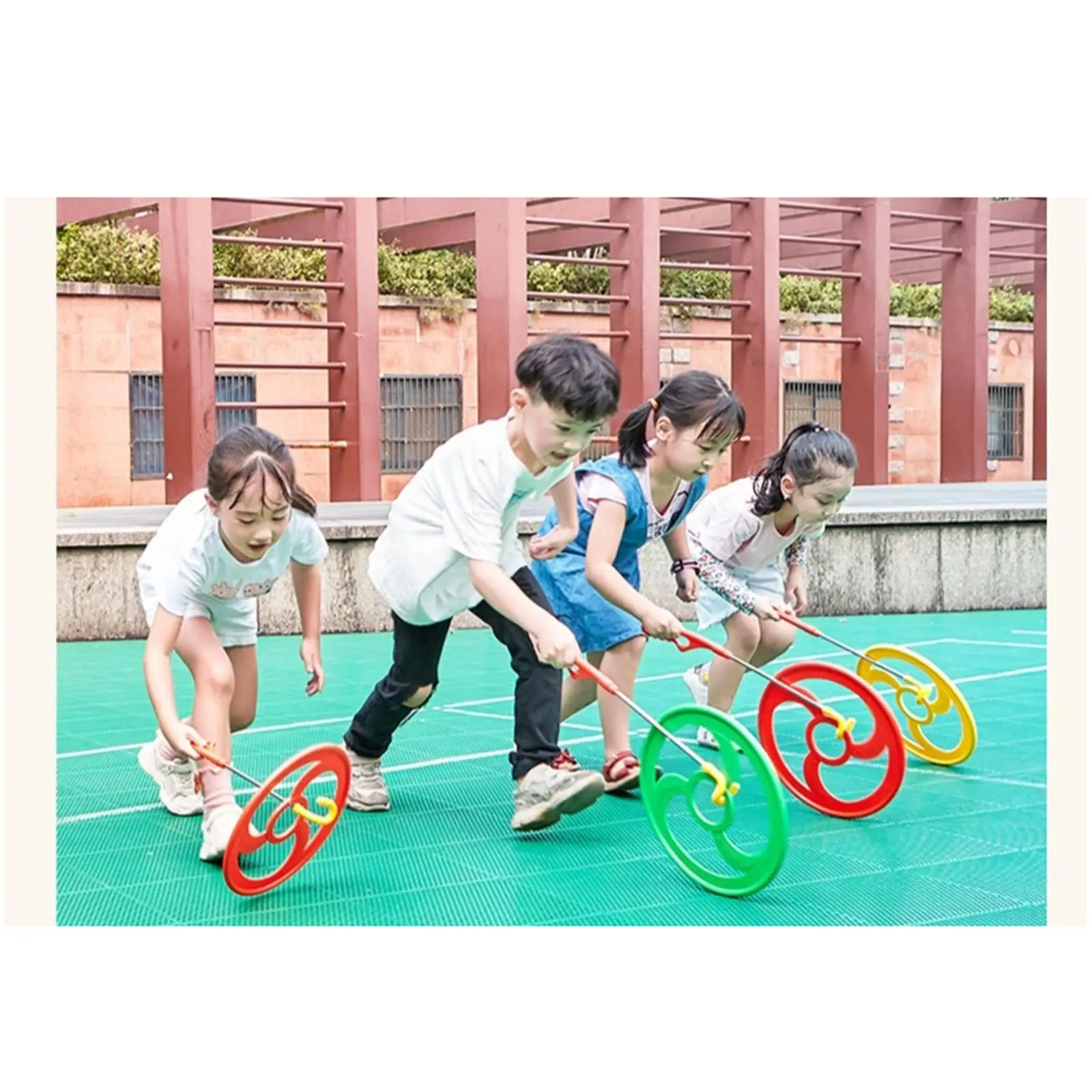 

Outdoor Hand Pushing Wind wheel Toy, 12inch kids Rolling Hoop Toy, Interactive