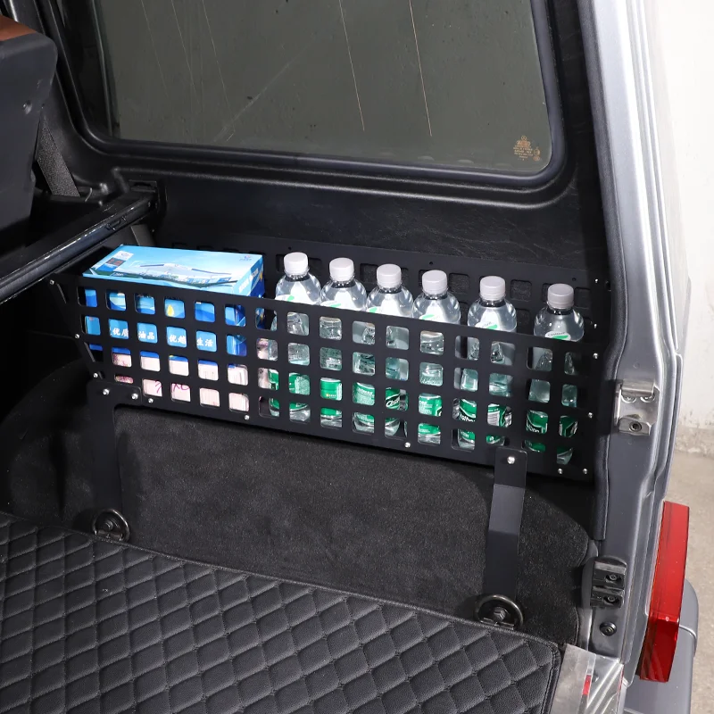 

For Mercedes Benz G Class 04-18aluminum alloy Black Car trunk two side storage basket storage storage organizer Car Accessories