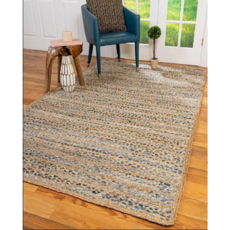 

Rug Natural Denim Jute Braided Style Reversible Rug Modern Rustic Look Carpet