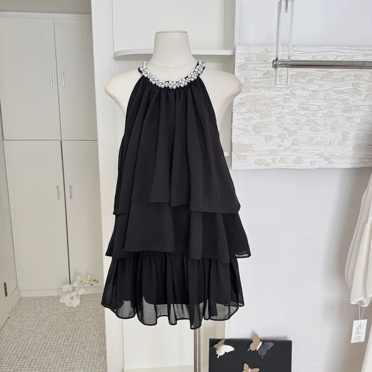 

Summer Women Vacation Shoujo Vintage Old Money Pearl Outfits 2 Piece Set Luxury Old Money Tank Top + Elastic Waist Mini Skirts