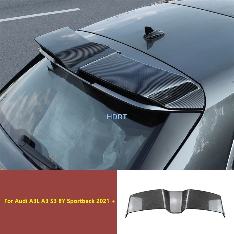 Car Rear Trunk Roof Spoiler Plate Styling Fixed Wind Tail Lid Wing Cover Kit Accessories For Audi A3L A3 S3 8Y Sportback 2021 +