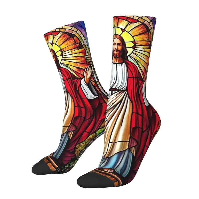 

Custom The Savior Jesus Christ Men's Crew Socks Unisex Fun 3D Print Dress Socks