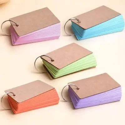 منصات ملاحظة ذاتية الصنع حلقات الموثق القابلة لإعادة الاستخدام بطاقات فلاش فارغة للكلمات الإنجليزية التخطيط اليومي مجموعة أدوات مكتبية مدمجة خفيفة الوزن #6