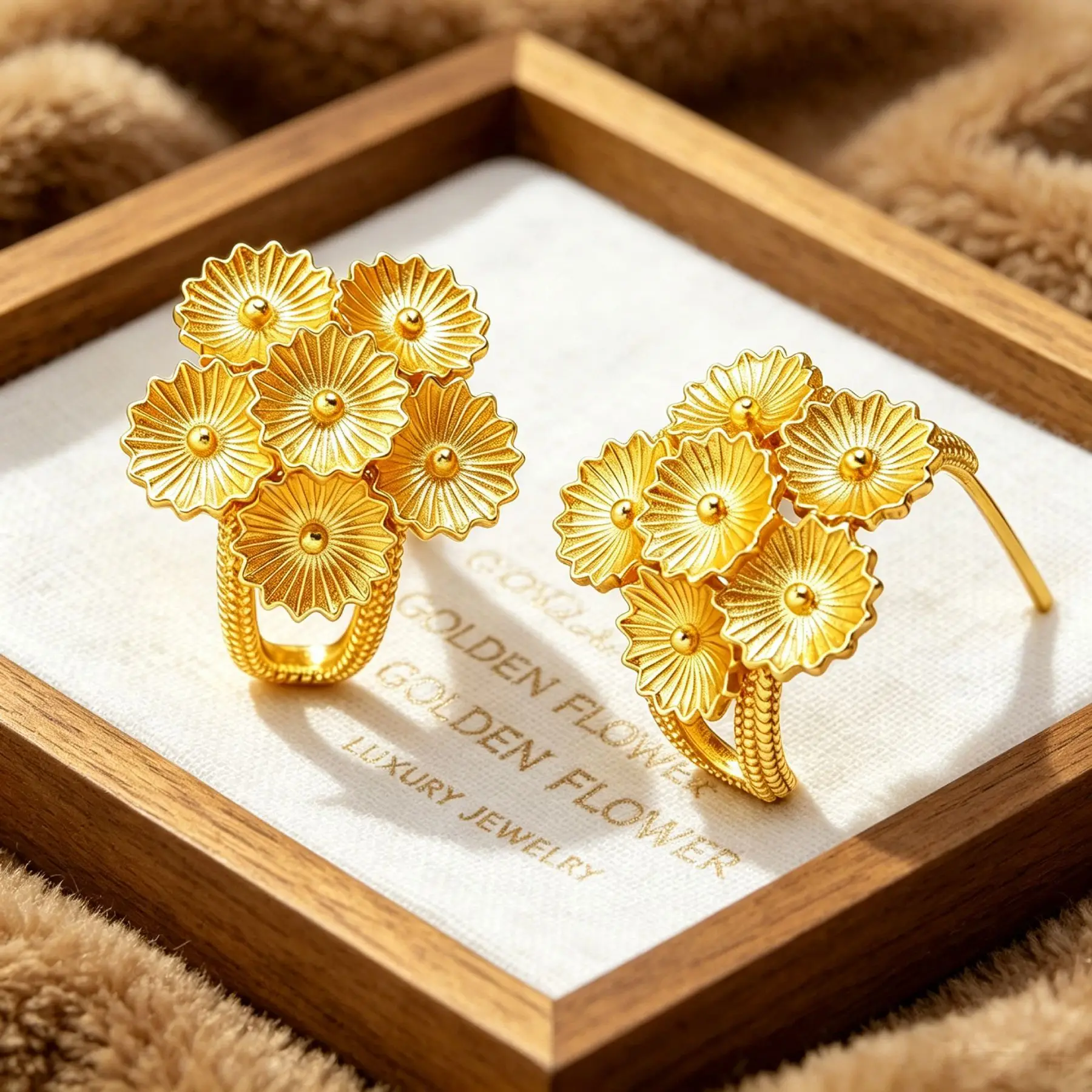 Elegant 18kt Gold Daisy Bouquet Earrings for Women Wedding Engagement Luxury Long Drop Earrings Gifts Not Fade