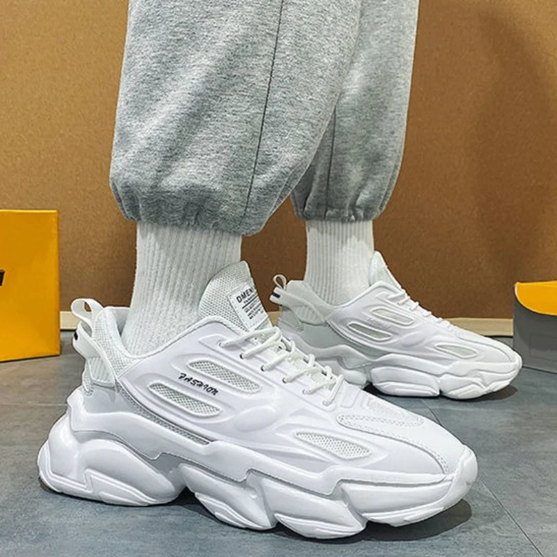 

Дышащая мужская спортивная обувь для бега на толстой платформе с низким берцем, оригинальные модные унисекс корейские распродажи, мужские повседневные кроссовки для спортзала