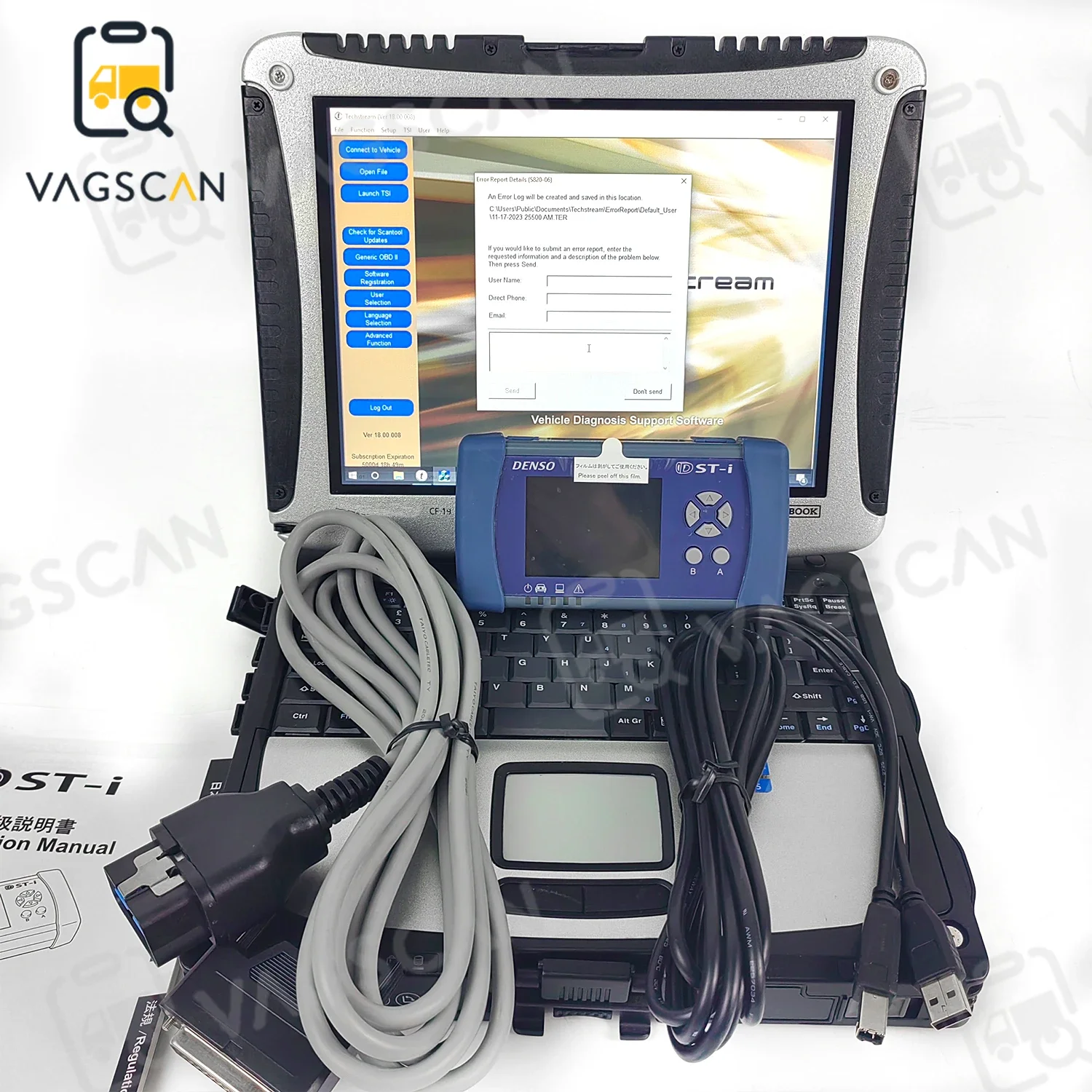 CF 19 Laptop for DENSO Truck DST-i Diagnostic Kit Tester DST with Software Support Troubleshooting Data Recording Diagnosis Tool