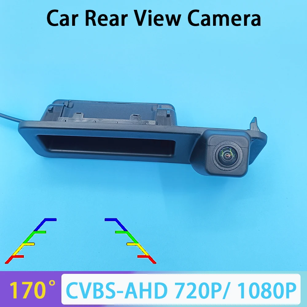 

170-градусная автомобильная камера заднего вида AHD 1080P для BMW X1 F48 X3 F25 3 серии F30 F80 F31 F34 2018 2019 2020 2021 Ручка багажника автомобиля