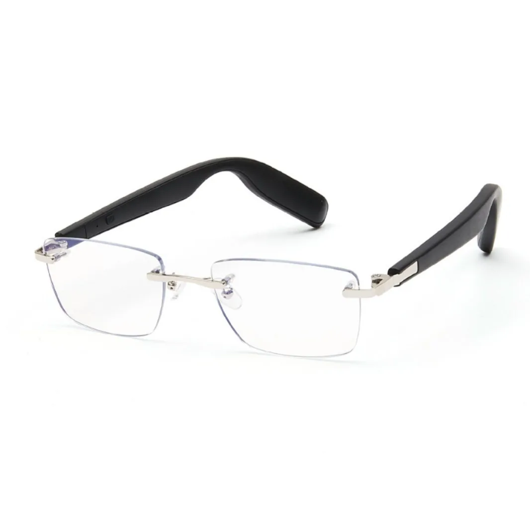 Óculos inteligentes bluetooth inovador, armação substituível, design de atração magnética, lentes personalizáveis, tela sensível ao toque, botão