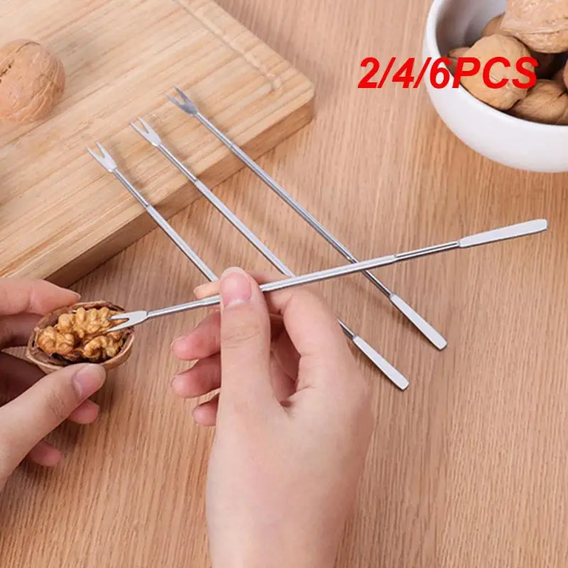 2/4/6PCS Clean The Needle Not Easy To Rust Walnut Needle Easy Fork Take Safe Gourmet Tools Eat Crab Tools Durable Tick Needle