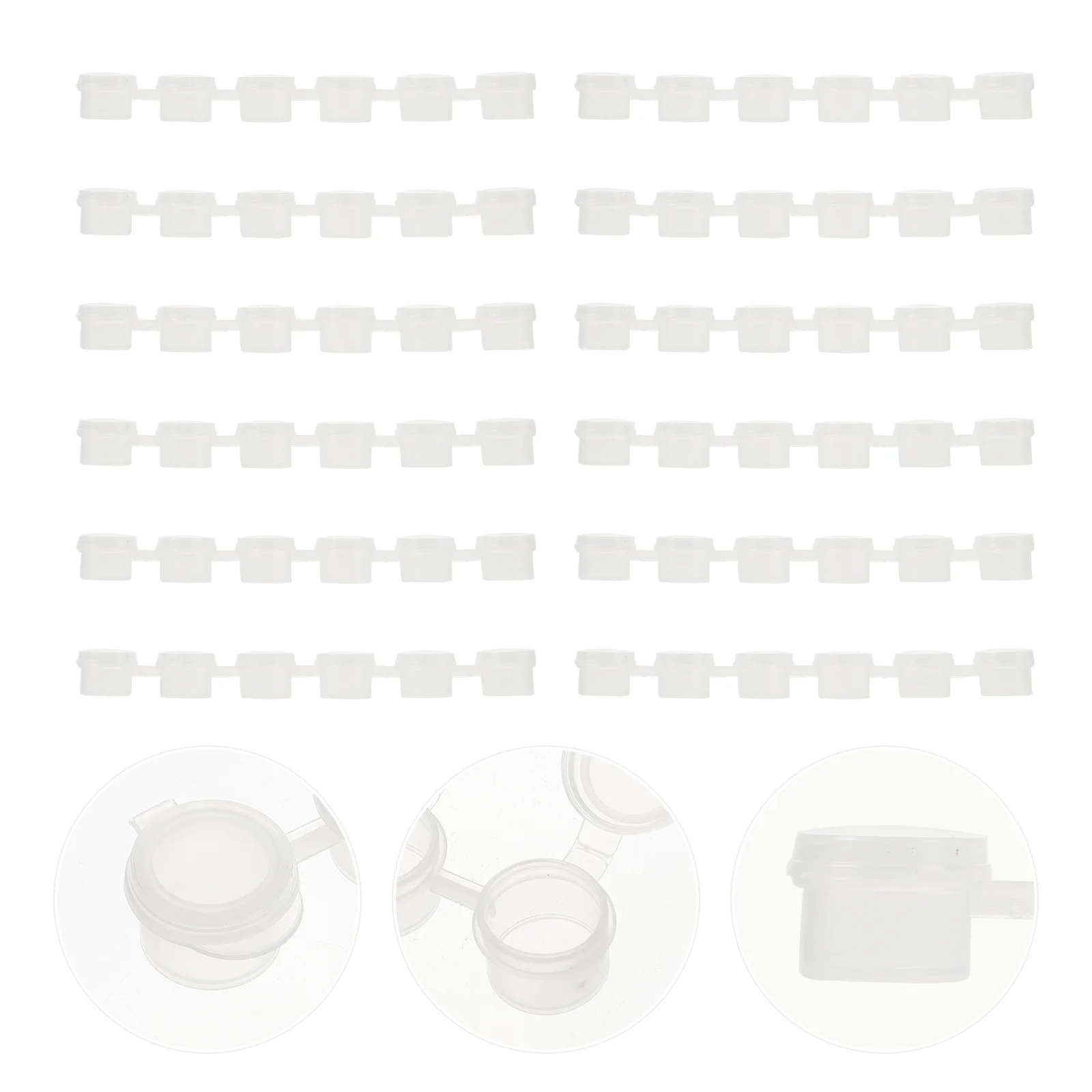 

40Pcs Paint Clear Storage Containers 6in1 Mini Paint Pot Pod Strips Leakproof Plastic Case for Painting Cosmetics Glitter
