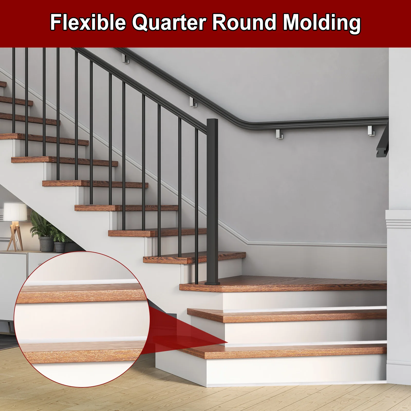 1Pc Flexible Quarter Round Molding Seal Strip Wear Resistant Moulded Silicone Trim Weatherstrip Peel Stick for DryWet Separation