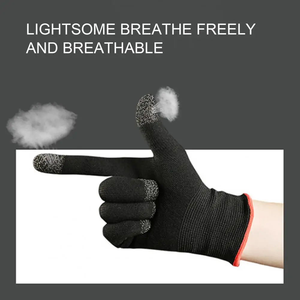 Silver Fiber Gaming Gloves Gaming Mobile Game Gloves Enhance Gaming Experience with 2pcs Breathable Lightweight for Mobile