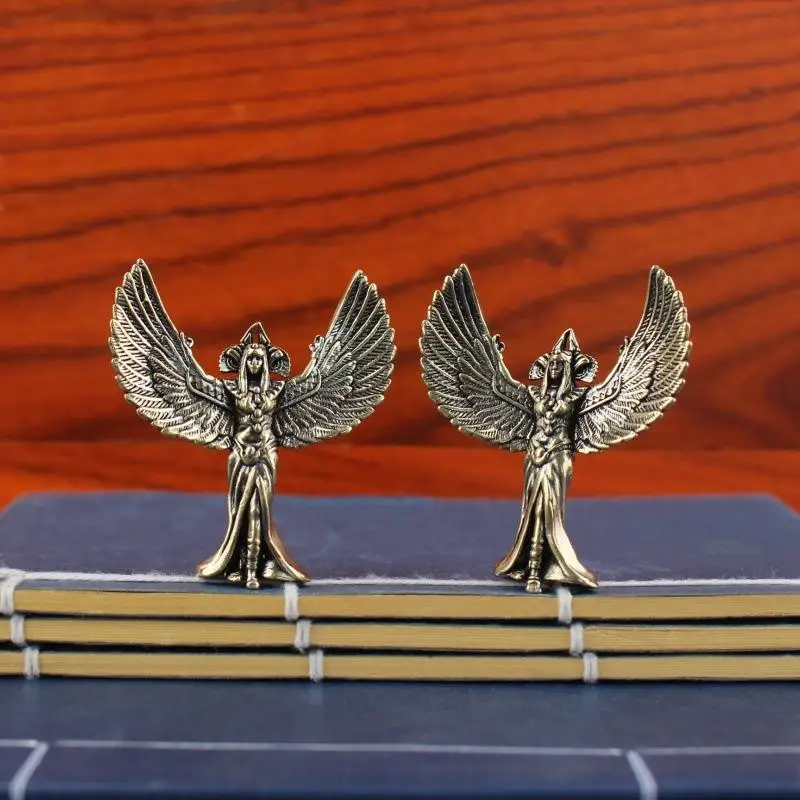 Angel Statue Small Ornaments Brass Guardian Angel Figurines Desktop..