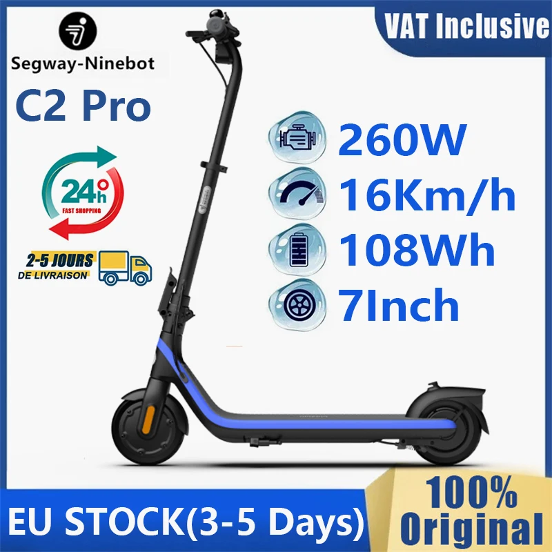 EU Stock Original Ninebot By Segway C2 Pro Electric Scooter for Kids 16KM/H Speed 17KM Range Kickscooter Children's Kickscooter