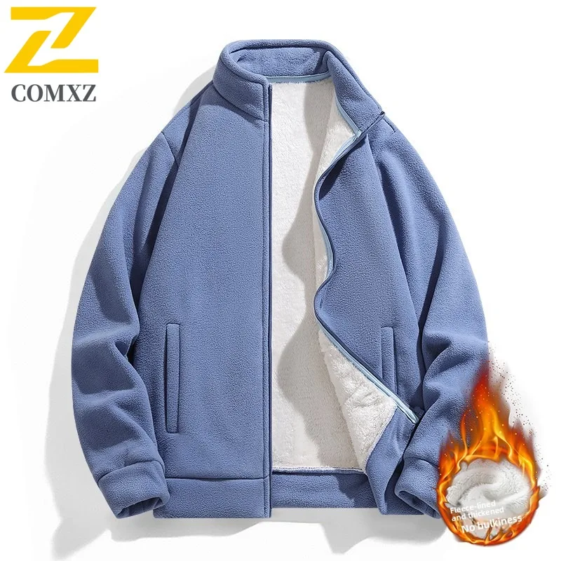 سترة كلاسيكية بياقة واقفة من COMXZ للرجال، معطف مريح للتنقل، كاجوال خفيف للحماية من البرد، ملابس الخريف الجديدة