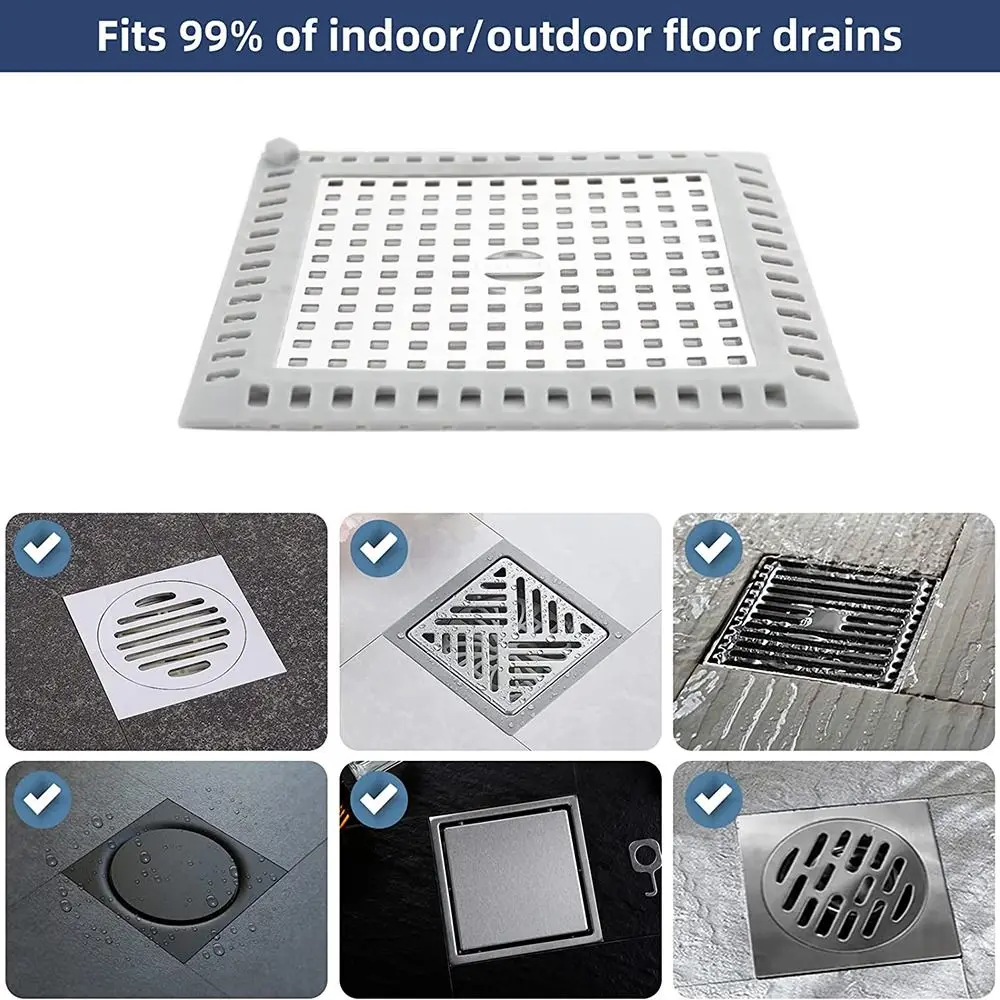 Shower Drain Cover Hair Catcher Drain Filter Bathroom Protector Stainless Steel Sink Strainer Drain Filter Bathtub Hair Catcher