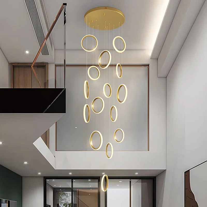 

Nordic LED Living Room Ceiling Chandelier Modern Home Decoration Dining Room Indoor Lighting Stair Light Luxury Lamp