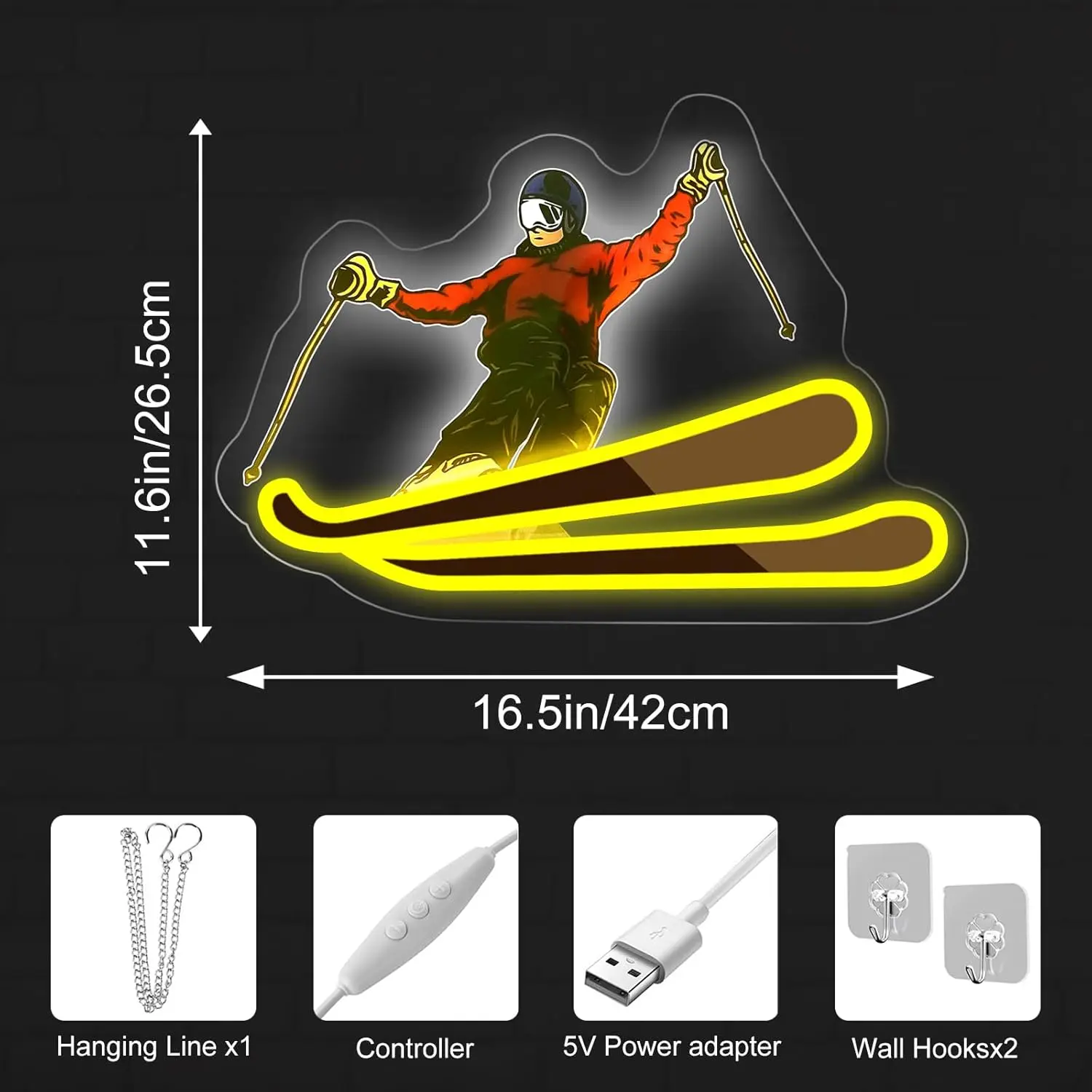 حار بيع مخصصة مصباح ليد النيون التزلج شعار جدار ديكور لبار الزفاف حانة الصالة الرياضية ملعب الأعمال بناء الإعلان #6