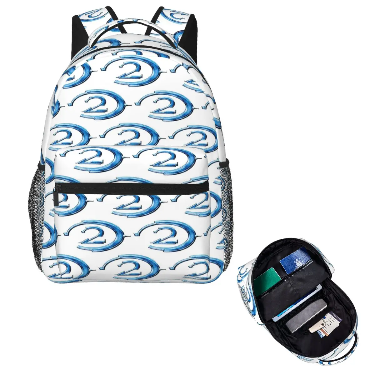 Halo 2 Game Student Backpack School Bag Hiking Travel Daypack for Men Women Fashion Bookbag Shoulder Bags
