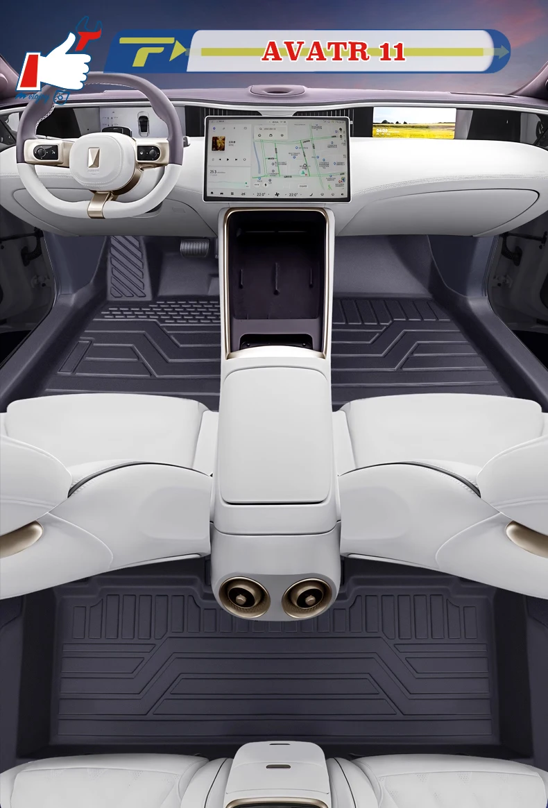 

Автомобильный коврик с левым рулем для AVATR 11 2024, полностью окруженный коврик для ног, напольный коврик, водонепроницаемый коврик