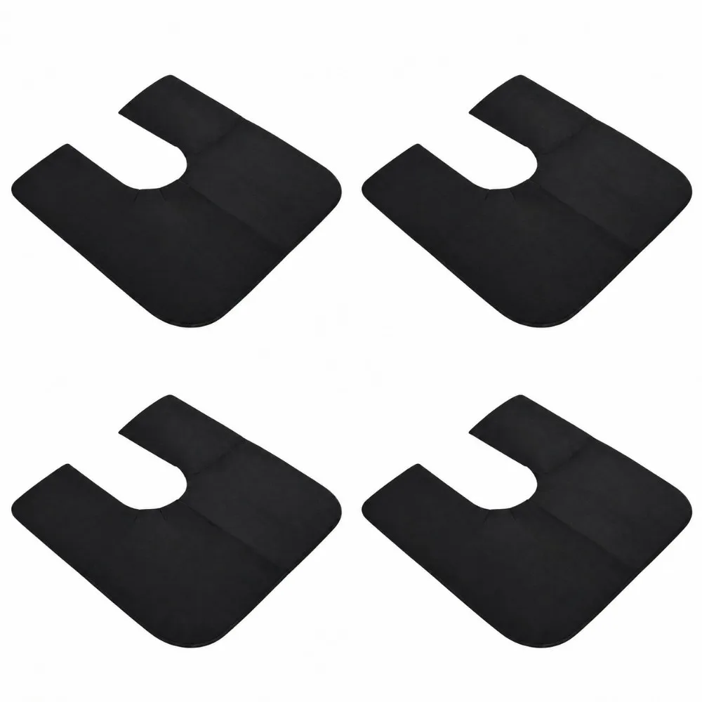 4 Pack U Shaped Toilet Mat Non-Slip Stability Super Absorbent Toilet Floor Protector Universal Fit Low-Profile Black Toilet Rug