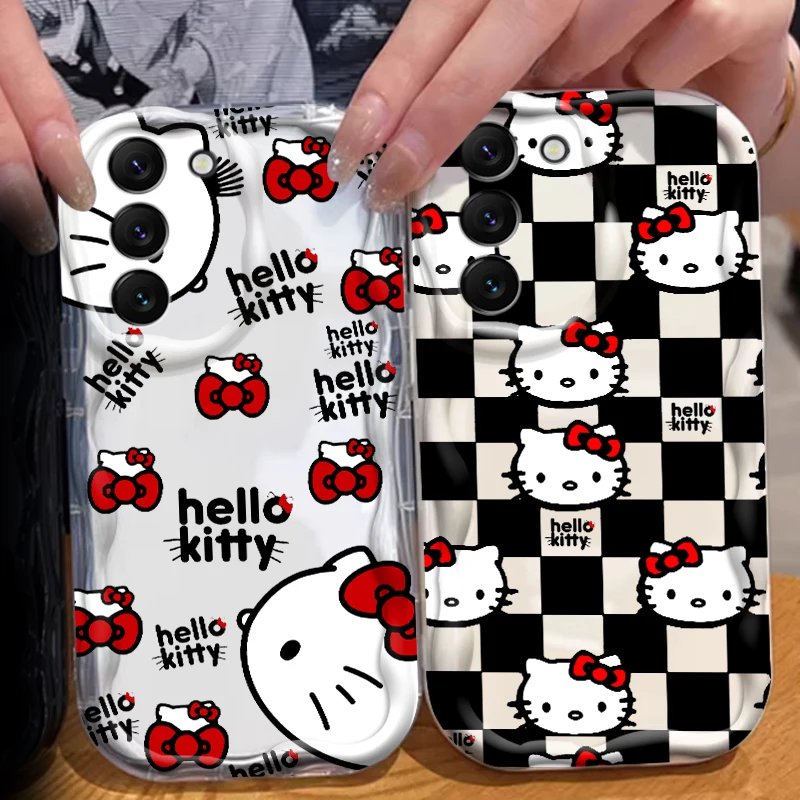 

Hello Kitty Art Cartoon Cute For Samsung S24 S23 S21 S20 Ultra Plus FE A73 A72 A71 A51 A31 A05S A05 A04 5G Wave Oil Cover