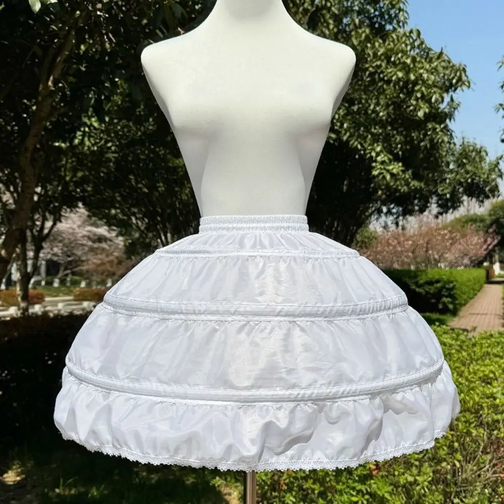 Fashion Lolita Petticoat White With Hoop Underskirt Crinoline Adjustable Cosplay Crinoline Skirt Party Dress image 4