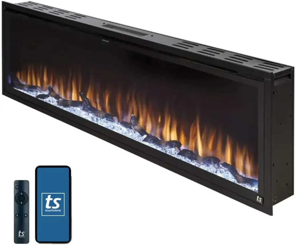 Elite Smart 60” WiFi-Enabled Electric Fireplace - in-Wall Recessed - 60 Color Combinations - 1500/750 Watt Heater (68-88°F Therm