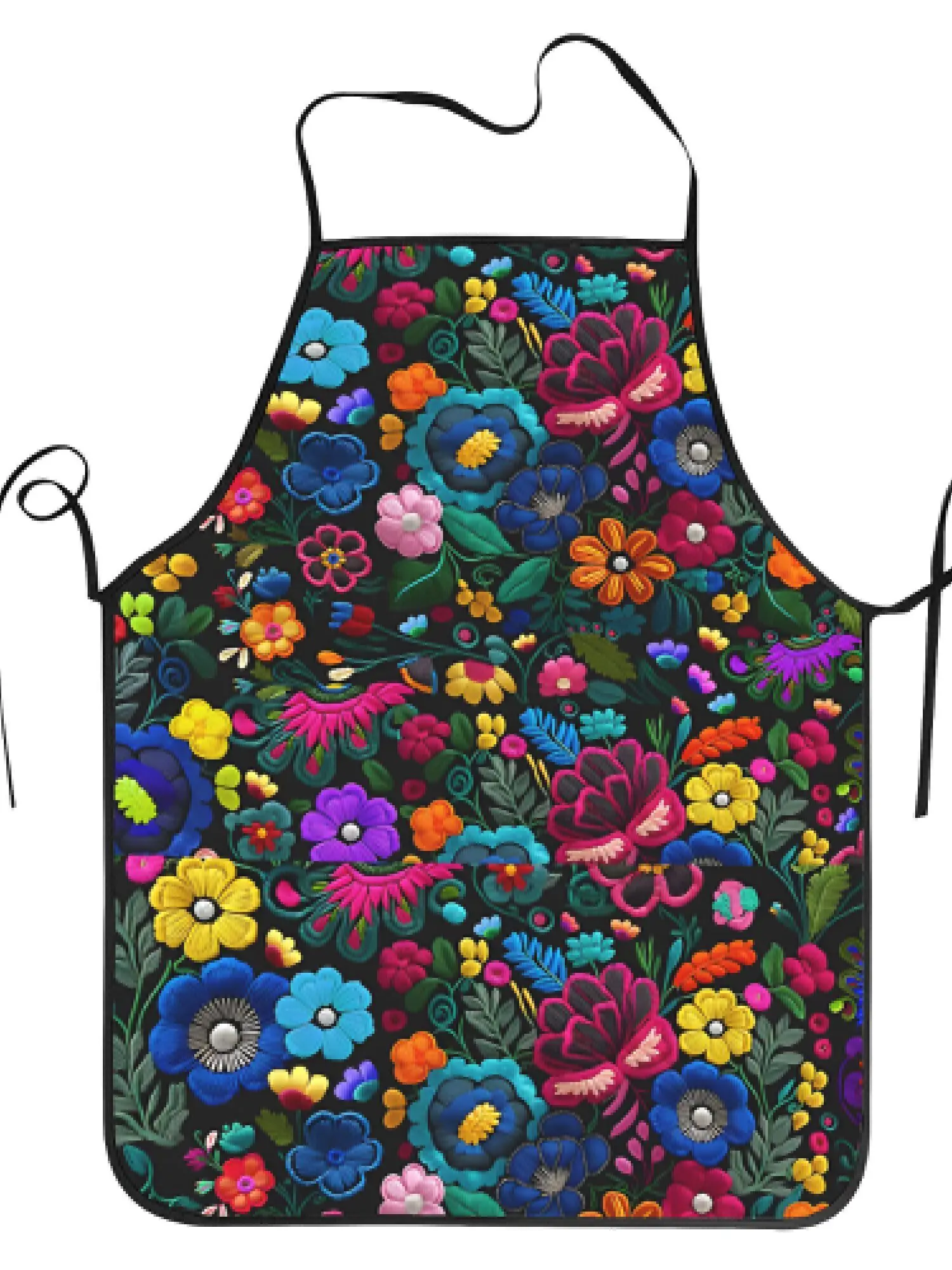 A floral apron is suitable for handicrafts, baking and kitch