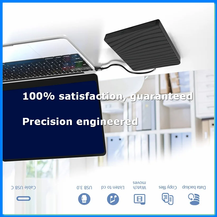 USB 3.0/Type-C Slim External DVD RW CD Writer Drive Burner Reader Player Optical Drives for Laptop PC-A69M